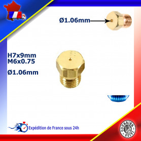 Injecteur gaz ou gicleur gaz de 1,06mm pour cuisinière THERMOR