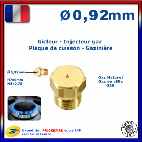 Injecteur gaz ou gicleur gaz de 0,92mm pour cuisinière BAUKNECHT