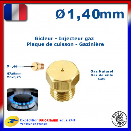 Injecteur gaz ou gicleur gaz de 1,40 pour cuisinière LADEN
