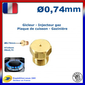 Injecteur gaz ou gicleur gaz de 0,74mm pour cuisinière AIRLUX