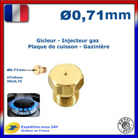 Injecteur gaz ou gicleur gaz de 0,71mm pour cuisinière CANDY