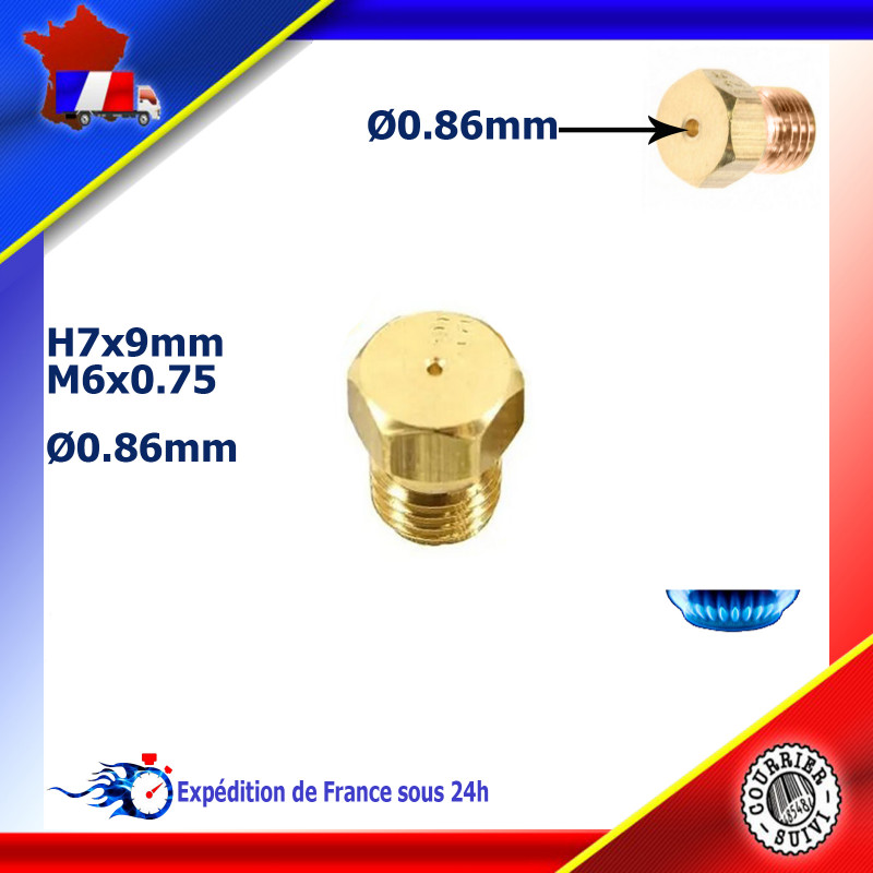 Gicleurs Gaz De Ville/butane - Lot De 16 - Filetage M6x0,75 - Diamètres 0,5 à 1,1 Mm - Pour Brûleurs, Fours, Grils
